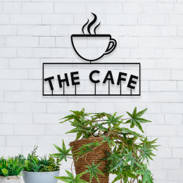 Firmaya Özel THE CAFE VE KAHVE FİNCANI METAL  Tabela 50x40 cm 