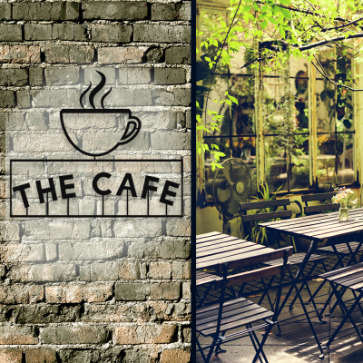 Firmaya Özel THE CAFE VE KAHVE FİNCANI METAL  Tabela 50x40 cm 