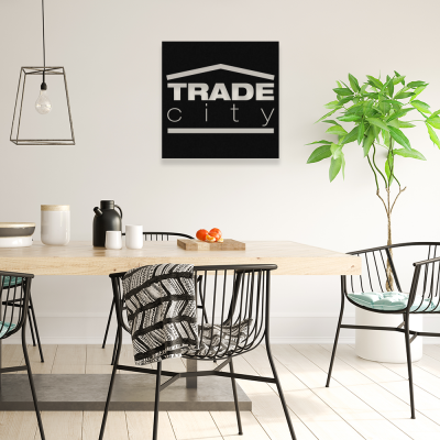 Firmaya Özel Trade City Dekarosyon Metal Saç Tabela  50x50 cm