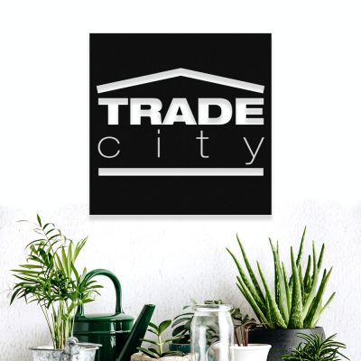 Firmaya Özel Trade City Dekarosyon Metal Saç Tabela  50x50 cm