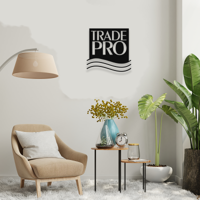 Firmaya Özel Trade Pro Firması İçin Metal Saç Lazer Kesimli Tabela  50x50 cm