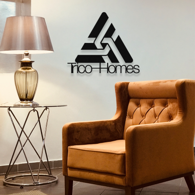 Firmaya Özel Trico Homes Dekarosyon Tabela Metal Saç Tabela  65x55 cm 