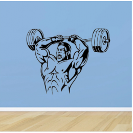  Ağırlık Kaldırma Vücut Geliştirme Yazısı Spor Salonu Duvar Stickerı