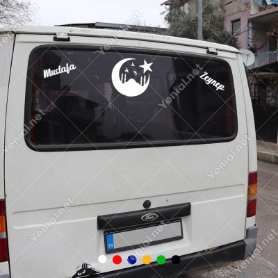 İstanbul Ay-Yıldız ve Kişiye Özel 2 Adet İsim Stickerları