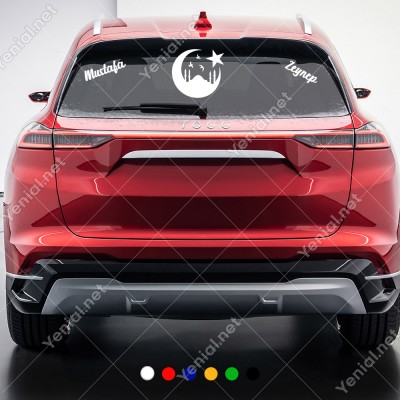 İstanbul Ay-Yıldız ve Kişiye Özel 2 Adet İsim Stickerları