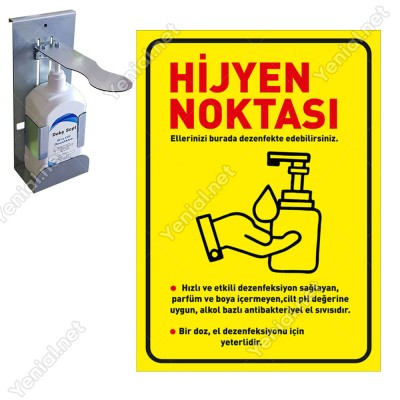 Hijyen Noktası Sarı Zeminli Afiş Sticker Yapıştırma