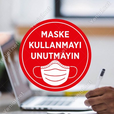Maske Kullanmayı Unutmayın Sticker Afiş Duvar İçin