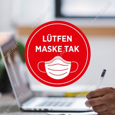 Maske Tak Sticker Afiş Duvar İçin