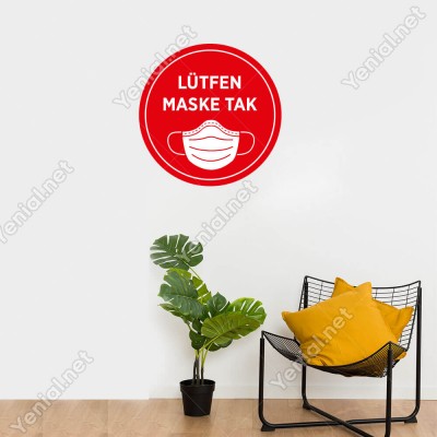 Maske Tak Sticker Afiş Duvar İçin