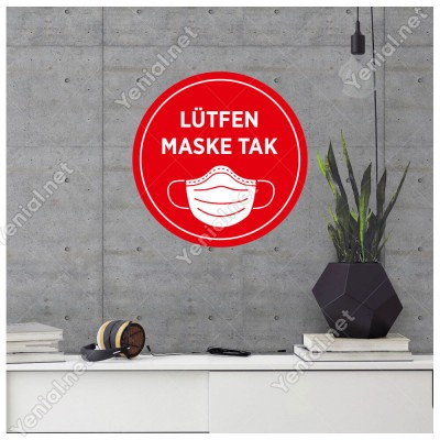 Maske Tak Sticker Afiş Duvar İçin