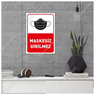 Sosyal Mesafe Stickerları Set Sosyal Mesafe Maskesiz Girilmez 14 Kural