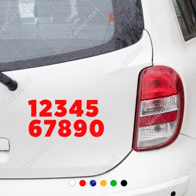 1 Den 0 Kadar (1234567890) Sayı Etiket Sticker Yapıştırma