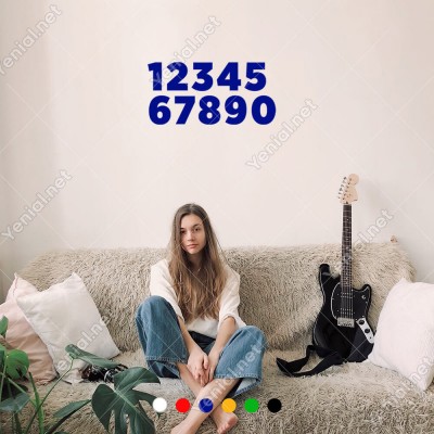 1 Den 0 Kadar (1234567890) Sayı Etiket Sticker Yapıştırma