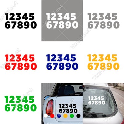 1 Den 0 Kadar (1234567890) Sayı Etiket Sticker Yapıştırma