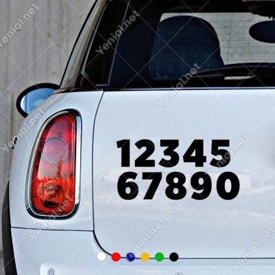 1 Den 0 Kadar (1234567890) Sayı Etiket Sticker Yapıştırma