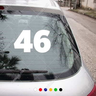 46 Numaralı Sayı Bold Rakam Etiket Sticker Yapıştırma