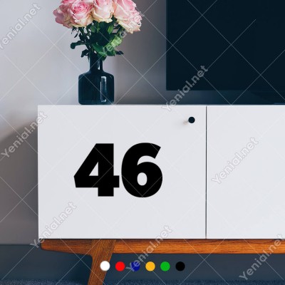 46 Numaralı Sayı Bold Rakam Etiket Sticker Yapıştırma