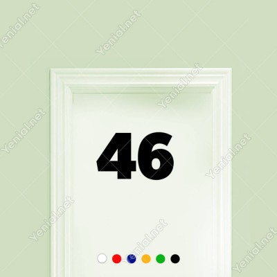 46 Numaralı Sayı Bold Rakam Etiket Sticker Yapıştırma