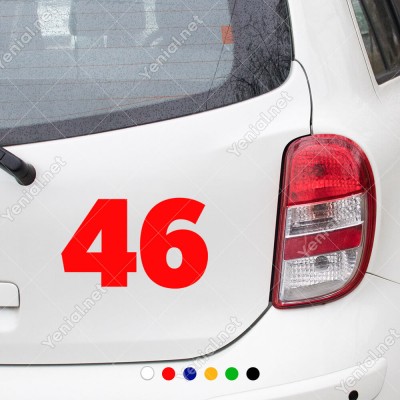 46 Numaralı Sayı Bold Rakam Etiket Sticker Yapıştırma