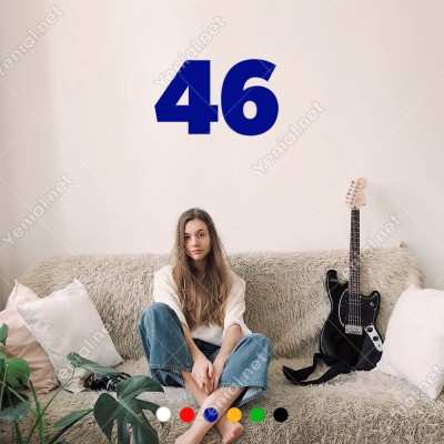 46 Numaralı Sayı Bold Rakam Etiket Sticker Yapıştırma