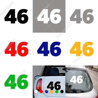 46 Numaralı Sayı Bold Rakam Etiket Sticker Yapıştırma