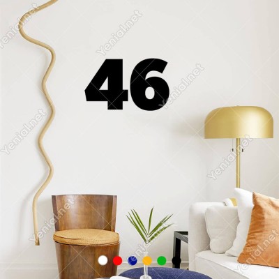 46 Numaralı Sayı Bold Rakam Etiket Sticker Yapıştırma