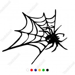 Büyük Örümcek Ağı ve Örümcek Etiket Sticker Yapıştırma