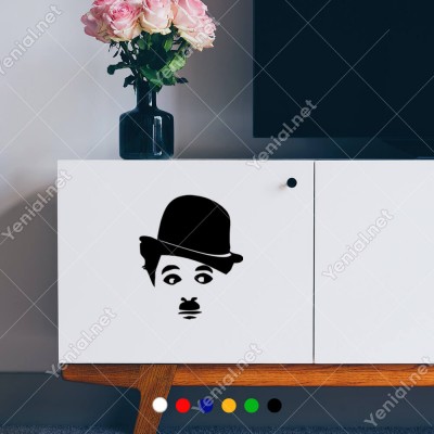 Charli Chaplin Komik Eğlenceli Yüzü Sticker Yapıştırma