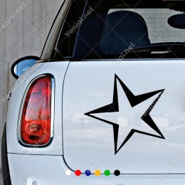 Dış Çizgisi Kalın Kontörlü Yıldız Etiket Sticker Yapıştırma