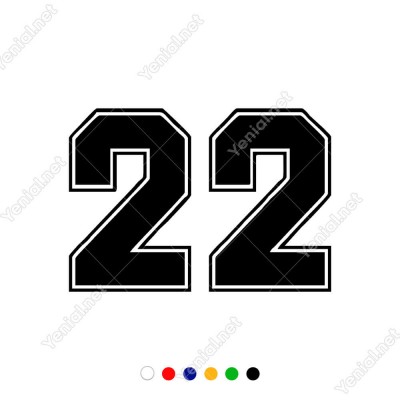 Dış Kontürlü 22 Numara Sayısı Sticker Yapıştırma