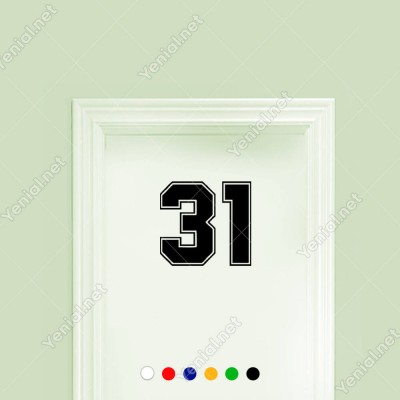 Dış Kontürlü 31 Numara Sayısı Sticker Yapıştırma