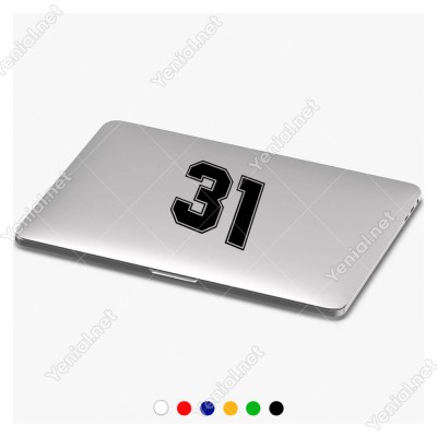 Dış Kontürlü 31 Numara Sayısı Sticker Yapıştırma