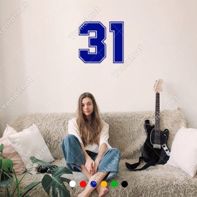 Dış Kontürlü 31 Numara Sayısı Sticker Yapıştırma