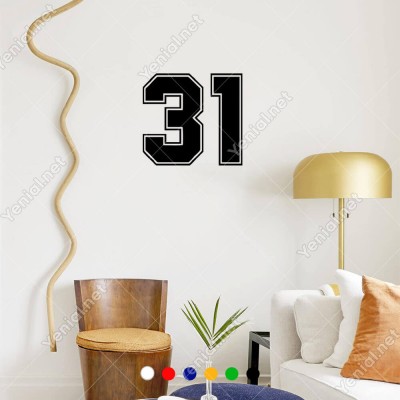 Dış Kontürlü 31 Numara Sayısı Sticker Yapıştırma