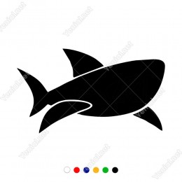 Dişleri Net Belli Olan Köpek Balığı Etiket Sticker Yapıştırma