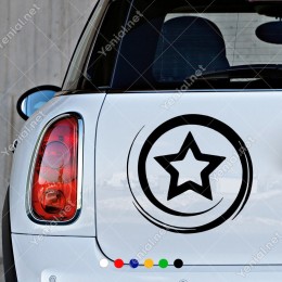 Dönen Sprialli Yıldız Araba Logosu Sticker Yapıştırma