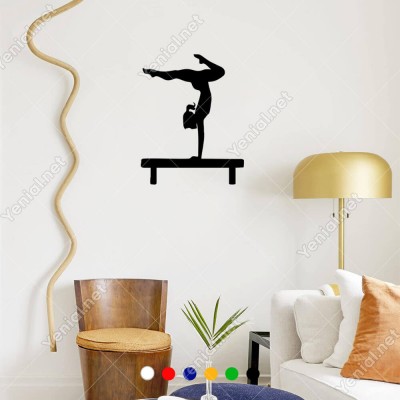 Gimnastik Yapan Kız Spor Salonu Stickerı