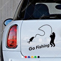Haydi Balığa Yazısı Sticker Yapıştırma Etiket
