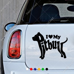 I Love My Pitbul Köpek Araç Sticker