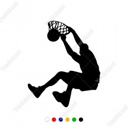 İki Eliyle Smaç Basan Basketbolcu Sticker