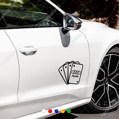 İskambil Kağıtları Audi Logosu Sticker Yapıştırma