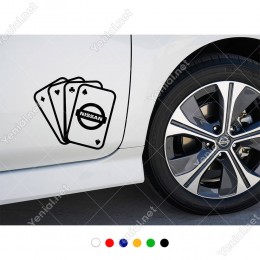 İskambil Kağıtları Nissan Logosu Sticker Yapıştırma