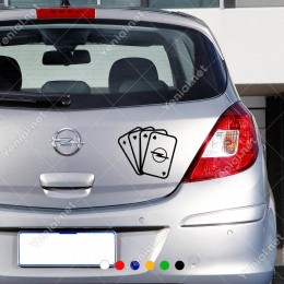 İskambil Kağıtları Opel Logosu Sticker Yapıştırma
