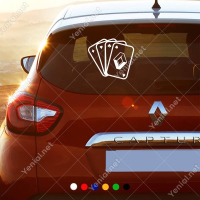 İskambil Kağıtları Renault Logosu Sticker Yapıştırma