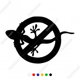 Kertenkele Girmesi Yasak İşareti Etiket Sticker Yapıştırma