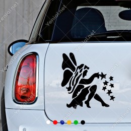Melek ve Yıldızlar Araba Araç Duvar Sticker