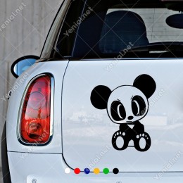 Sevimli Panda Yavrusu Sticker Yapıştırması Araç ve Duvar İçin
