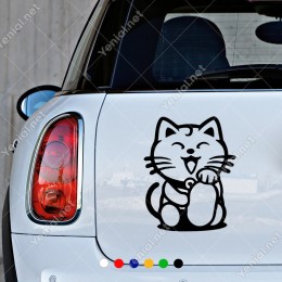 Sevimli ve Minik Kedi Sticker Yapıştırması
