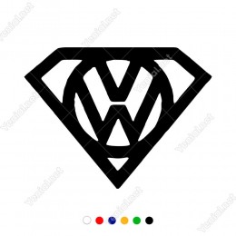Üçgenin İçinde Volkswagen Logosu Sticker Yapıştırma
