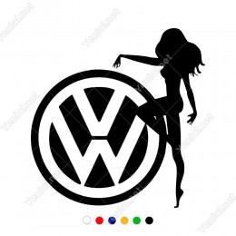 Wosvagen Logosu ve Sexy Lady Sticker